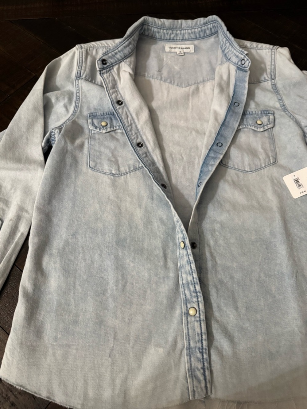 Lucky Brand Light Blue Denim Button-Down Shirt for Women - Picture 4 of 9